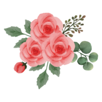 fleur rose rose, floral bouquet agrafe art élément transparent Contexte png