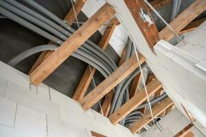 House Ceiling Installed Air Circulation and Heat Recovery Pipelines photo