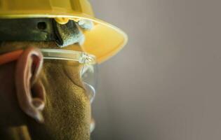 Caucasian Contractor in Safety Head Gear photo