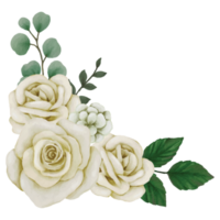 bloem wit roos, bloemen boeket klem kunst element transparant achtergrond png