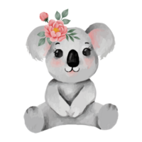 carino cartone animato koala, pigro koala clip arte elemento trasparente sfondo png
