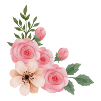 bloem roze roos, bloemen boeket klem kunst element transparant achtergrond png