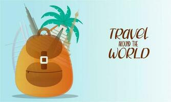 Travel tourism concept with Text Let's Go Travel Message background vector