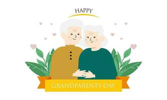 Happy grandparents day, elderly background illustration vector