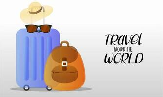 Travel tourism concept with Text Let's Go Travel Message background vector