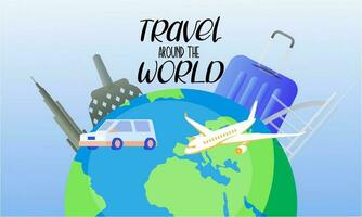 Travel tourism concept with Text Let's Go Travel Message background vector