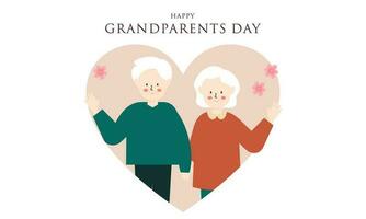 Happy grandparents day, elderly background illustration vector