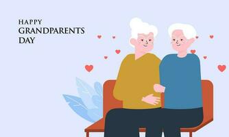 Happy grandparents day, elderly background illustration vector