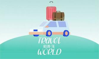 Travel tourism concept with Text Let's Go Travel Message background vector