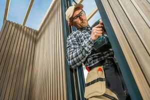 Building Garden Shed Using Modern Composite Materials and Wood photo