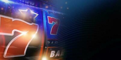 Conceptual Slot Machine Gambling Banner Background photo