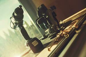 Cordless Battery Powered Tools Inside a Workshop photo