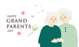 Happy grandparents day, elderly background illustration vector