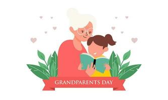 Happy grandparents day, elderly background illustration vector