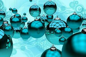 Blue Christmas ornaments photo