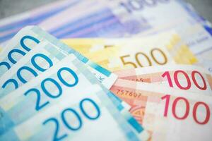 Norwegian Krones Banknotes on a Table photo