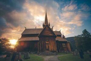 Norwegian Lom Stave Church photo