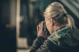 Woman with Digital Camera photo