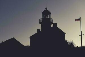 San Diego Old Point Loma Lighthouse Silhouette photo