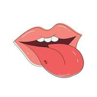 mouth and tongue vector image