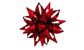 Red Metallic Gift Bow photo