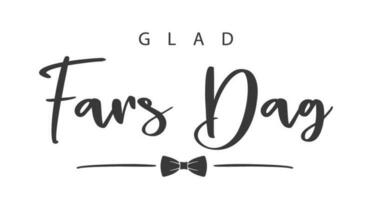 Happy Father's Day Lettering  in Swedish And Bow Tie vector