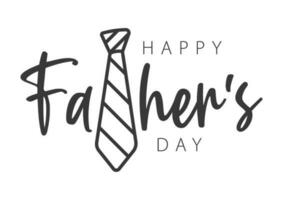 Happy Father's Day Lettering And Tie vector