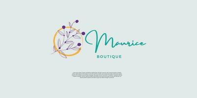 boutique logo design for saloon and beauty care company vector