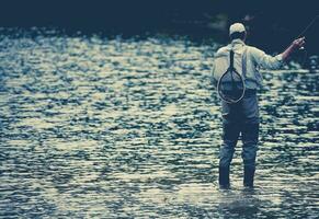 Fisherman Fishing in the Lake photo