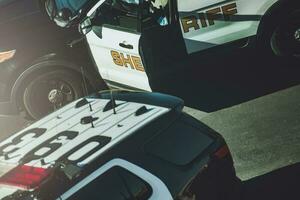 DUI or Manhunt Police Checkpoint on a Highway photo