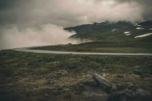 Foggy and Cloudy Norwegian Raw Landscape photo