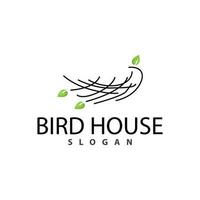 pájaro nido logo, pájaro casa abrigo vector, moderno línea diseño minimalista estilo, símbolo modelo icono vector