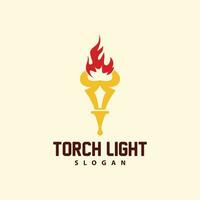 Torch Logo, Olympic Flame Vector, Simple Minimalist Design Template Illustration vector