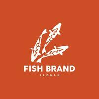 Koi Fish Logo Design, Ornamental Fish Vector, Aquarium Ornament Illustration Brand product vector