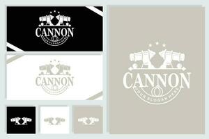 cañón logo, elegante sencillo diseño retro Clásico estilo, guerra artillería vector, ilustración símbolo icono vector