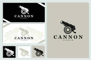 Cannon Logo, Elegant Simple Design Retro Vintage Style, War Artillery Vector, Illustration Symbol Icon vector