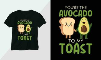 gracioso aguacate camiseta diseño concepto vestir diseño dibujos animados tipografía vector