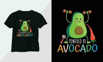 gracioso aguacate camiseta diseño concepto vestir diseño dibujos animados tipografía vector