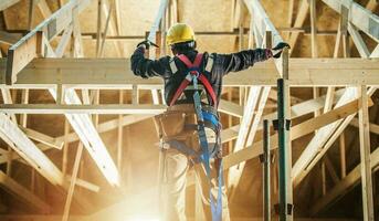 Skeleton House Frame Construction Worker photo