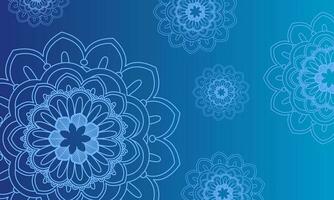 Delightful mandala background of menthol turquoise with a gradient in blue. vector