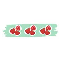 strawberry sticker washi tapes vector