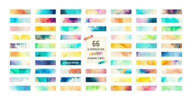 watercolor vector masking tape set