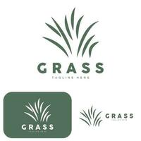 Green Grass Logo Design, Farm Landscape Illustration, Natural Scenery Vector