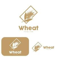 Rice Logo, Farm Wheat Logo Design, Vector Wheat Rice Icon Template Illustration