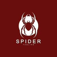 Spider Logo, Insect Animal Vector, Minimalist Design Symbol Illustration Silhouette vector