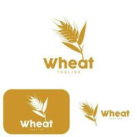 Rice Logo, Farm Wheat Logo Design, Vector Wheat Rice Icon Template Illustration