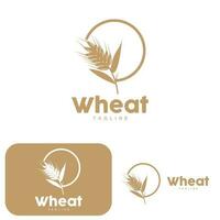 Rice Logo, Farm Wheat Logo Design, Vector Wheat Rice Icon Template Illustration