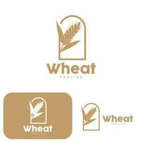 Rice Logo, Farm Wheat Logo Design, Vector Wheat Rice Icon Template Illustration