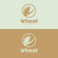 Rice Logo, Farm Wheat Logo Design, Vector Wheat Rice Icon Template Illustration