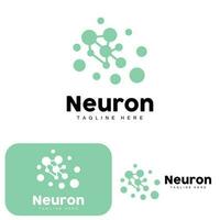 Neuron Logo Design Vector nerve cell illustration Molecular DNA health brand